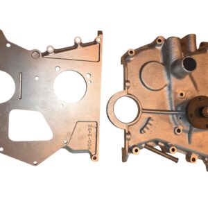 WC-A074E0361Y-ASSY – Lotus Twin Cam Timing Case / Front Cover Assembly with Backing Plate & Water Pump – Used